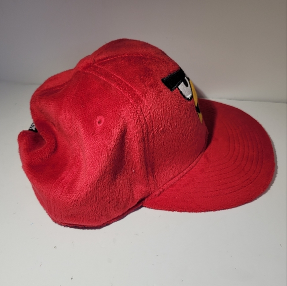 2012 RED ANGRY BIRDS Baseball Cap Hat Fuzzy Flatbill Adjustable Snapback. - Picture 4 of 7